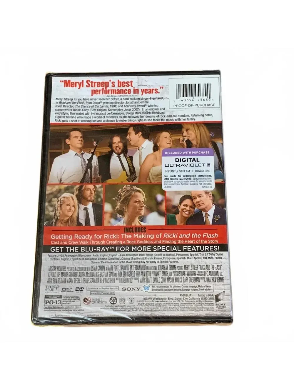 Ricki and the Flash DVD Starring Meryl Streep - New